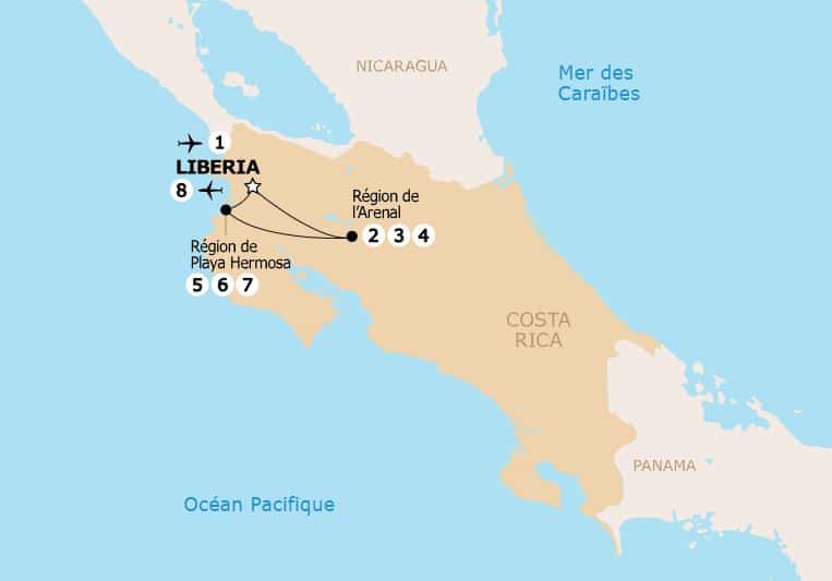 itineraire-parcs-du-volcan-arenal-et-plages-de-guanacaste